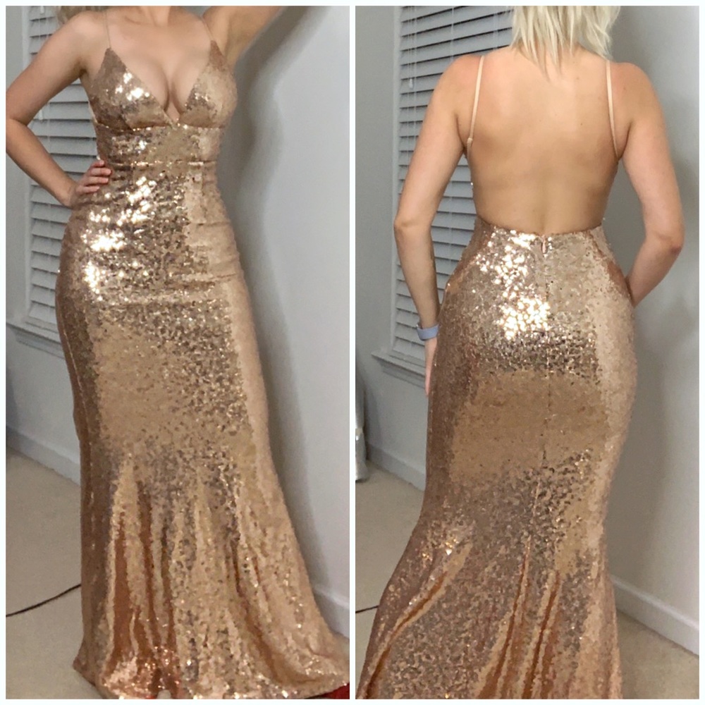 Rose gold sequin gown